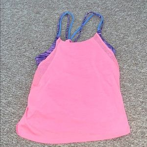 pink fila tank top with built in bra size youth L